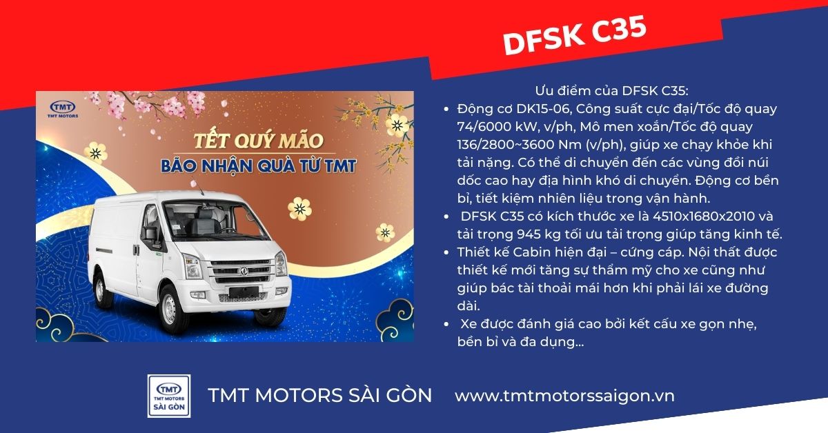 ưu điểm xe tải DFSK C35: