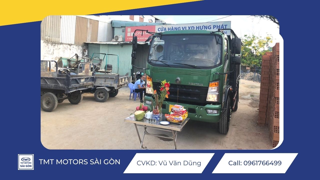 Khách hàng Nguyễn Thị Hằng kinh doanh vật liệu xây dựng mua xe ben HOWO SINOTRUK – 6,5 tấn